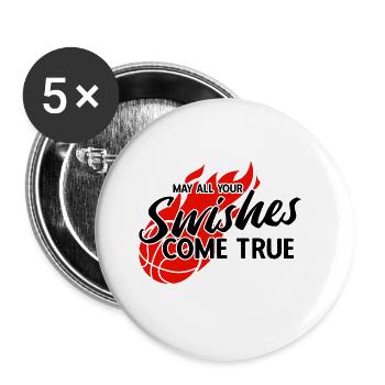 Basketball - Buttons groß 56 mm (5er Pack) - Weiß - Vorne