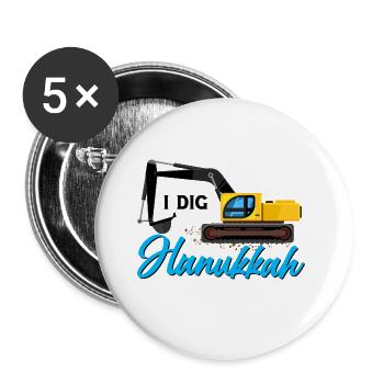 Hannukkah Hanukah Hanukkah - Buttons groß 56 mm (5er Pack) - Weiß - Vorne