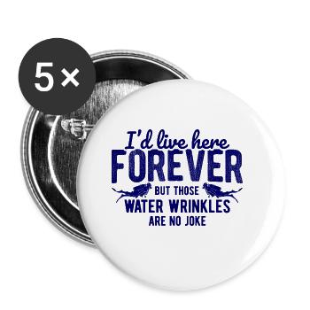 Apnoetaucher Freitaucher Taucher - Buttons groß 56 mm (5er Pack) - Weiß - Vorne