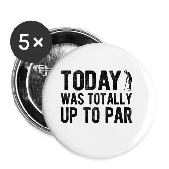 Golfplatz zum Golfen Golf - Buttons groß 56 mm (5er Pack) - Weiß - Vorne