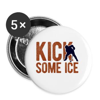 Eishockey - Buttons groß 56 mm (5er Pack) - Weiß - Vorne