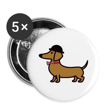 Londondackel - Buttons groß 56 mm (5er Pack) - Weiß - Vorne
