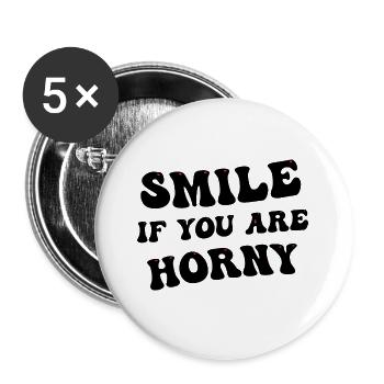 Souriez si vous êtes excité - Lot de 5 grands badges (56 mm) - blanc - Devant