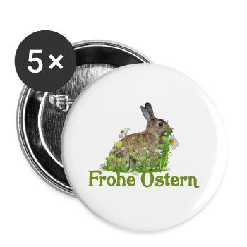 Joyeuses Pâques - Lot de 5 grands badges (56 mm) - blanc - Devant