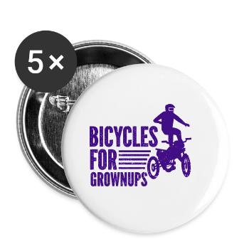 Moto Motocross Bike Racing Motorsport - Lot de 5 grands badges (56 mm) - blanc - Devant