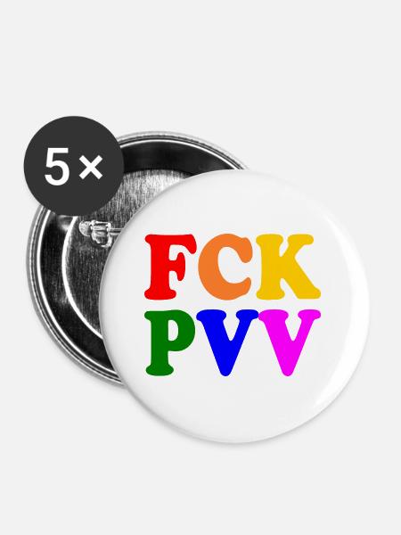 Fck pvv - Buttons groß 56 mm (5er Pack) - Weiß