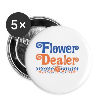 Flower Dealer 4 - Buttons groß 56 mm (5er Pack) - Weiß - Vorne