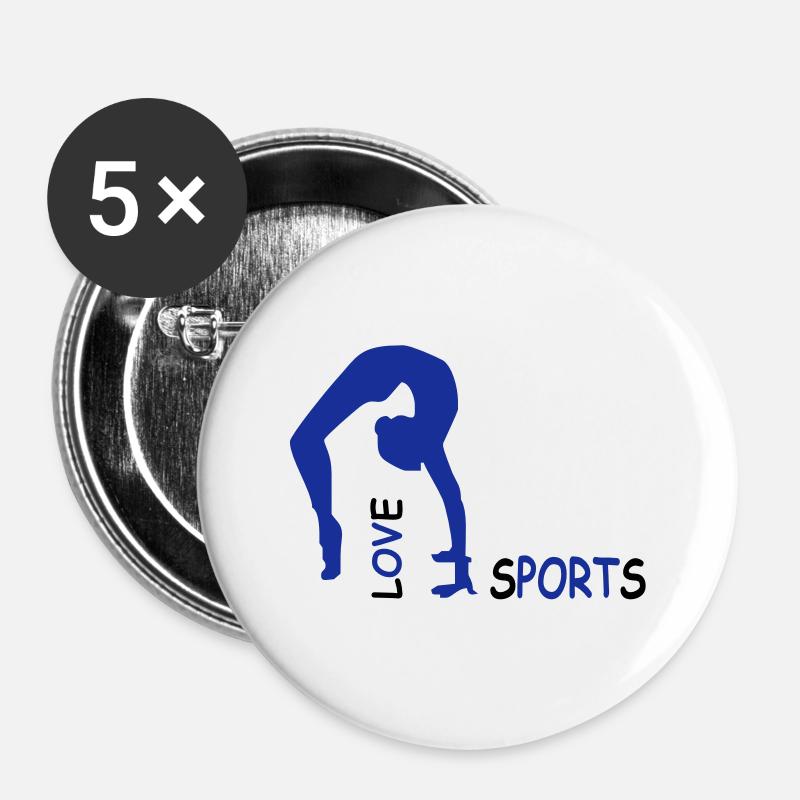 sports - Buttons large 2.2''/56 mm (5-pack) - white