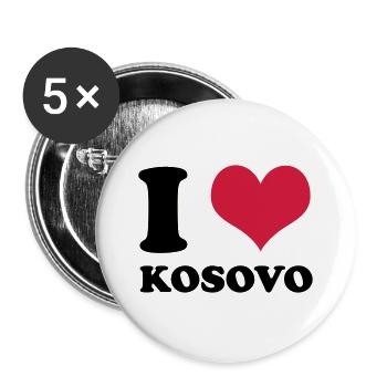 i love kosovo - Buttons groß 56 mm (5er Pack) - Weiß - Vorne