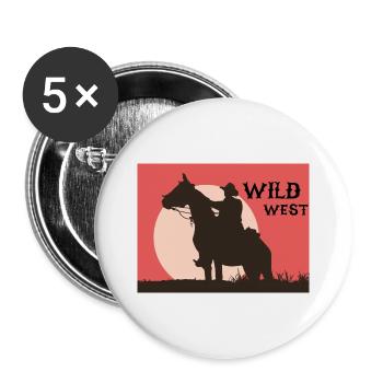 Wild West - Buttons large 2.2''/56 mm (5-pack) - white - Front