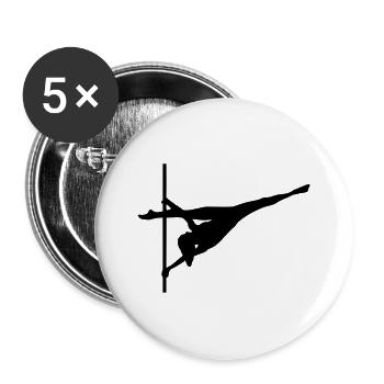Pole dance, Artistik - Buttons groß 56 mm (5er Pack) - Weiß - Vorne