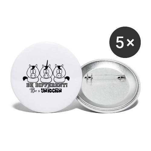 be different - be a unicorn - Buttons groß 56 mm (5er Pack)