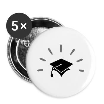 Academic Hat / Scholar Hat Class of (b 2c) - Buttons large 2.2''/56 mm (5-pack) - white - Front