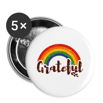 grateful rainbow LGBT - Buttons large 2.2''/56 mm (5-pack) - white - Front