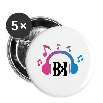 Club Disco Dj - Buttons large 2.2''/56 mm (5-pack) - white - Front