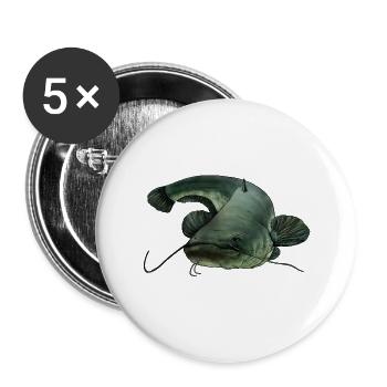 silure - Lot de 5 grands badges (56 mm) - blanc - Devant