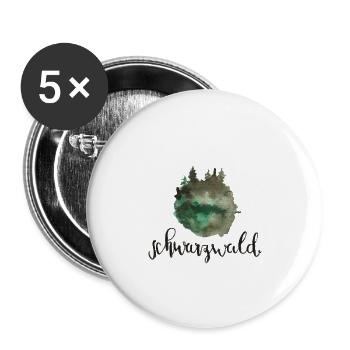 Schwarzwald Illustration - Buttons groß 56 mm (5er Pack) - Weiß - Vorne