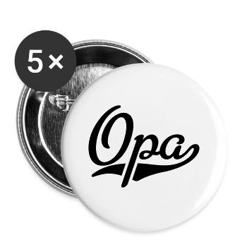 Opa - Buttons groß 56 mm (5er Pack) - Weiß - Vorne