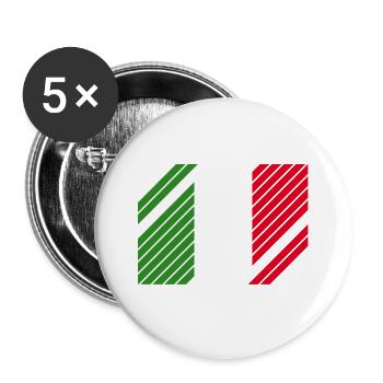 Italy National Flag - striped - Buttons large 2.2''/56 mm (5-pack) - white - Front