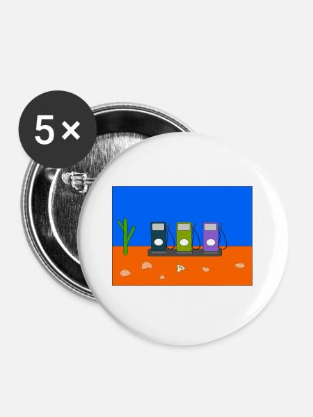 Zapfsaeulen in der Wueste - Buttons groß 56 mm (5er Pack) - Weiß