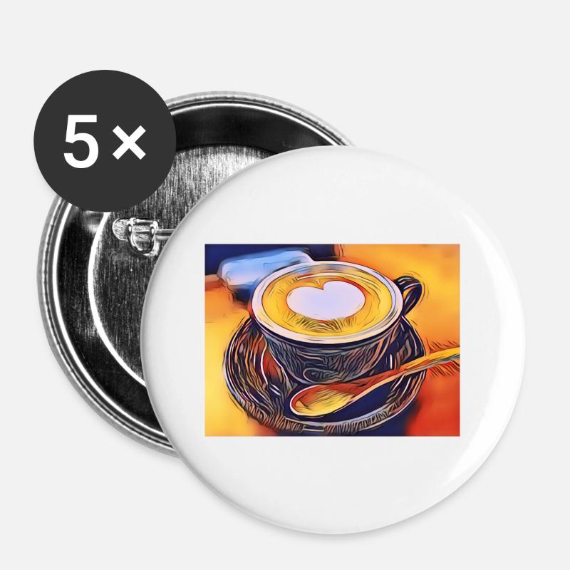 coffee - Buttons large 2.2''/56 mm (5-pack) - white