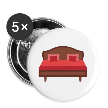 lit - Lot de 5 grands badges (56 mm) - blanc - Devant