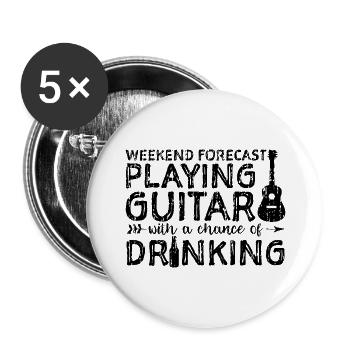 Weekend Forecast Playing Guitar With A Chance Of - Buttons large 2.2''/56 mm (5-pack) - white - Front