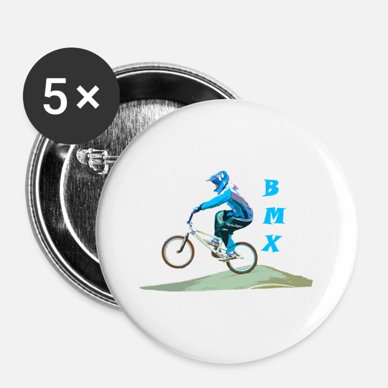 bmx - Buttons large 2.2''/56 mm (5-pack) - white