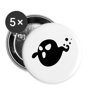 Casper 6 - Buttons groß 56 mm (5er Pack) - Weiß - Vorne