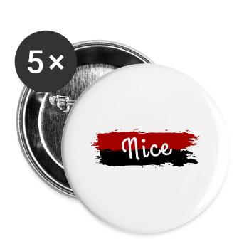 Nizza Rugby Club Farben Geschenk für Nizza - Buttons groß 56 mm (5er Pack) - Weiß - Vorne
