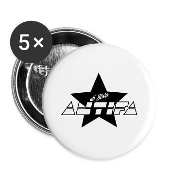 Antifa All Stars - Buttons groß 56 mm (5er Pack) - Weiß - Vorne