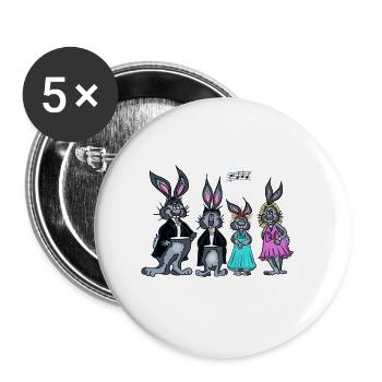 Hasen Vocalensemble - Buttons groß 56 mm (5er Pack) - Weiß - Vorne