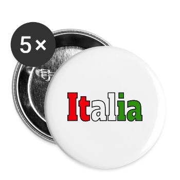 Italien - Buttons groß 56 mm (5er Pack) - Weiß - Vorne