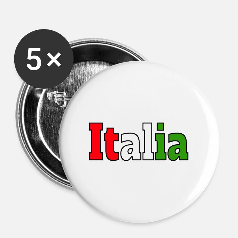 Italy - Buttons large 2.2''/56 mm (5-pack) - white