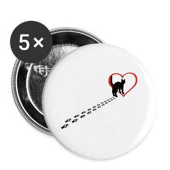 Chat dans l’âme - Lot de 5 grands badges (56 mm) - blanc - Devant