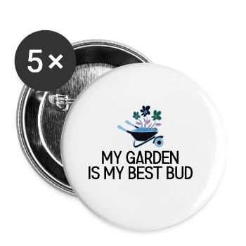 Landschaftsgärtner Hobbygärtner Gärtner - Buttons groß 56 mm (5er Pack) - Weiß - Vorne
