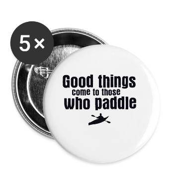 Paddel-Boot Kanu-Fahrer Für Kajak - Buttons groß 56 mm (5er Pack) - Weiß - Vorne
