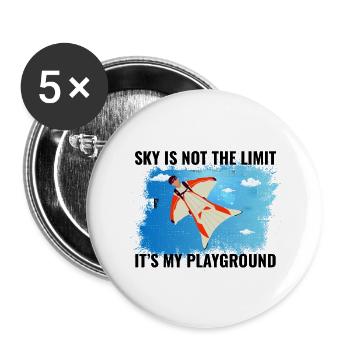 Wingsuit flying Base Jumping Skydiving Wingsuiting - Buttons large 2.2''/56 mm (5-pack) - white - Front