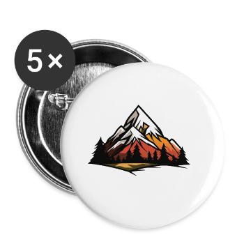 La montagne comme symbole de la nature - Lot de 5 grands badges (56 mm) - blanc - Devant