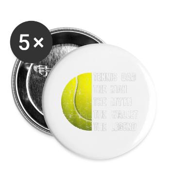 Tennis Dad The Man The Myth The Wallet Father's - Buttons large 2.2''/56 mm (5-pack) - white - Front