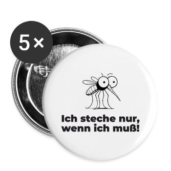 Stechmücke - Buttons groß 56 mm (5er Pack) - Weiß - Vorne