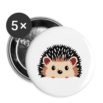 Igel - Buttons groß 56 mm (5er Pack) - Weiß - Vorne