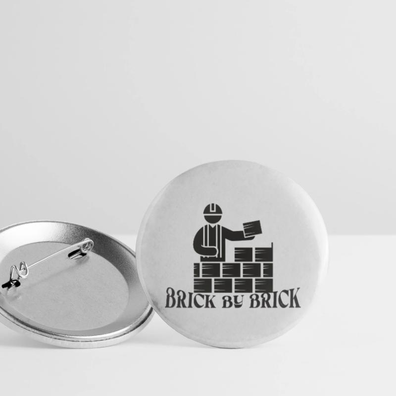 Brick by Brick - Meme Spruch Buttons groß 56 mm (5er Pack)
