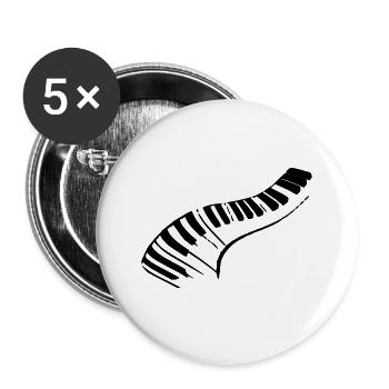 Klavier - Buttons groß 56 mm (5er Pack) - Weiß - Vorne