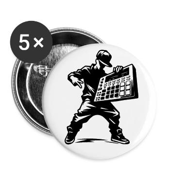 Beatmaker avec sampler - Lot de 5 grands badges (56 mm) - blanc - Devant