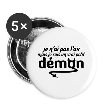 Petit Démon - Lot de 5 grands badges (56 mm) - blanc - Devant