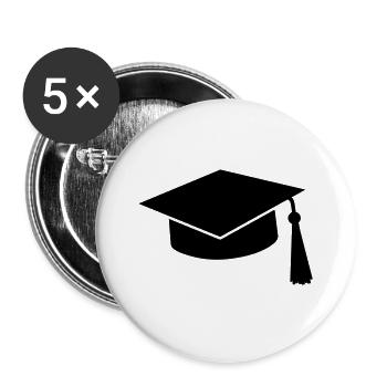 graduation hat - Lot de 5 grands badges (56 mm) - blanc - Devant