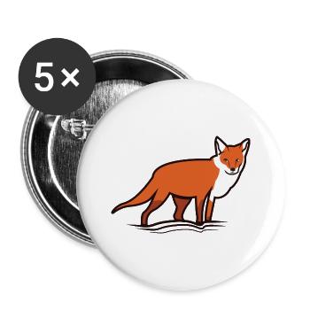 Fuchs Fox Rotfuchs Füchse Wildlife Wildtier Jagd - Buttons groß 56 mm (5er Pack) - Weiß - Vorne