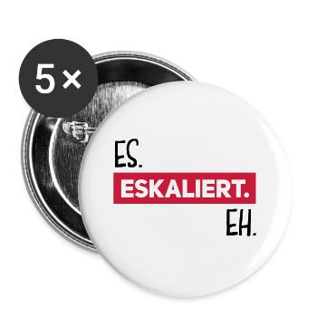 es eskaliert eh - Buttons groß 56 mm (5er Pack) - Weiß - Vorne