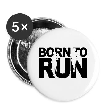 Born to run, runner - Buttons large 2.2''/56 mm (5-pack) - white - Front